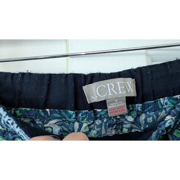 J. Crew Cotton Poplin Pajamas Fauna Floral Blue Leopard - Picture 12 of 13